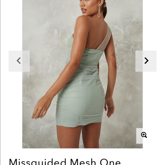 Missguided mesh one shoulder faux leather dress - Picture 4 of 4